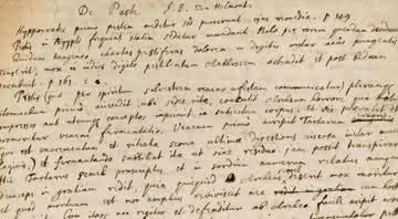 Um trecho do manuscrito com a receita bizarra receita - DIvulgação