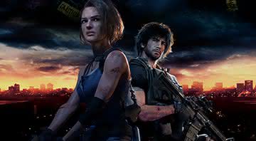 Personagens de Resident Evil 3 em cartaz do remake do jogo - Divulgação/Capcom
