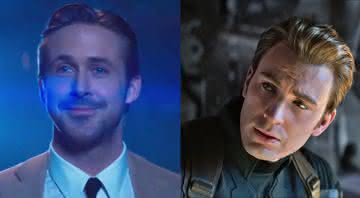 Gosling em La La Land e Evans em Capitão América - Reprodução/Paris Filmes/Marvel Studios