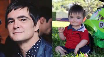 Samuel Rosa e bebê "clone" em fotos publicadas nas redes - Instagram/Twitter
