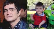 Samuel Rosa e bebê "clone" em fotos publicadas nas redes - Instagram/Twitter