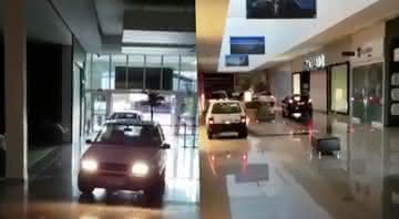 Carros são liberados nos corredores de shopping em Botucatu - Facebook