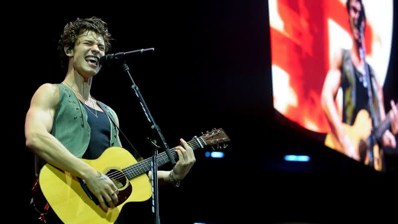 Shawn Mendes durante show em São Paulo no dia 29 de novembro - AgNews