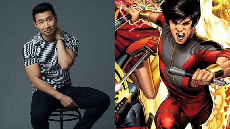 Simu Liu em fotografia e Shang-Chi em quadrinho da Marvel Comics - Bill Chen/IMDb e Marvel Comics