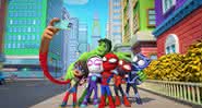 Homem-Aranha, Miles Morales, Aranha-Fantasma, Hulk, Pantera Negra e Ms. Marvel são os protagonistas da série - (Divulgação/Disney+)