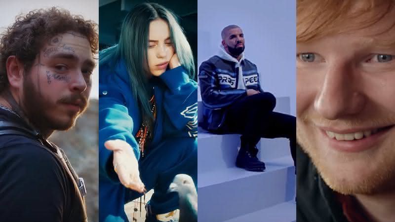 Post Malone e Billie Eilish se destacam no ano; Drake e Ed Sheeran na década - Reorodução/Youtube