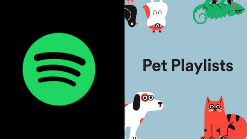 Logo do Spotify e capa de Pet Playlist - Spotify