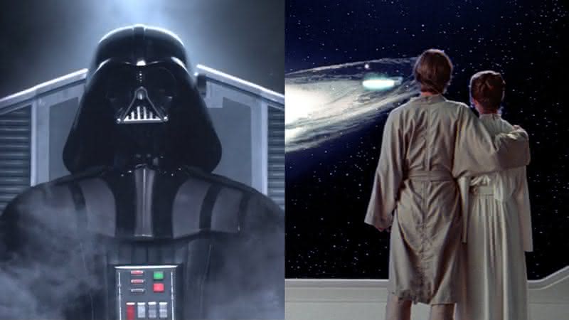 O nascimento de Darth Vader (A Vingança dos Sith) e Leia e Luke vislumbrando uma galáxia (Uma Nova Esperança) - LucasFilms