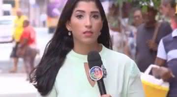 Repórter Tainá Reis caiu durante entrevista - Reprodução/TV Aratu