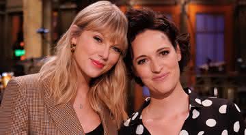 Taylor Swift e Phoebe Waller-Bridge nos bastidores do Saturday Night Live - Reprodução/Twitter
