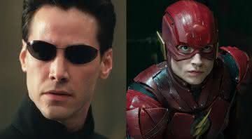 Keanu Reeves em Matrix e Ezra Miller como Flash - Warner Bros.
