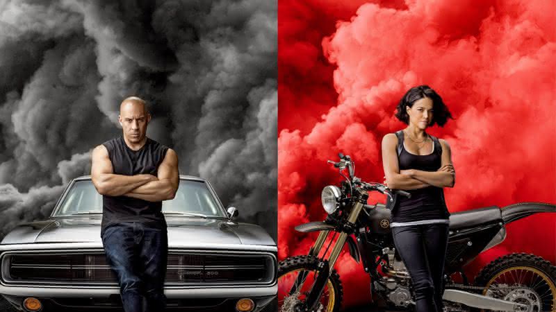 Vin Diesel e Michelle Rodriguez em pôsteres de Velozes e Furiosos 9 - Twitter