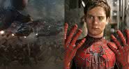 Cena de Vingadores: Ultimato e Tobey Maguire como Homem-Aranha - Reprodução/Disney/Sony Pictures