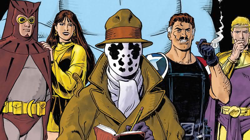 Personagens de Watchmen em cena do quadrinho - DC Comics