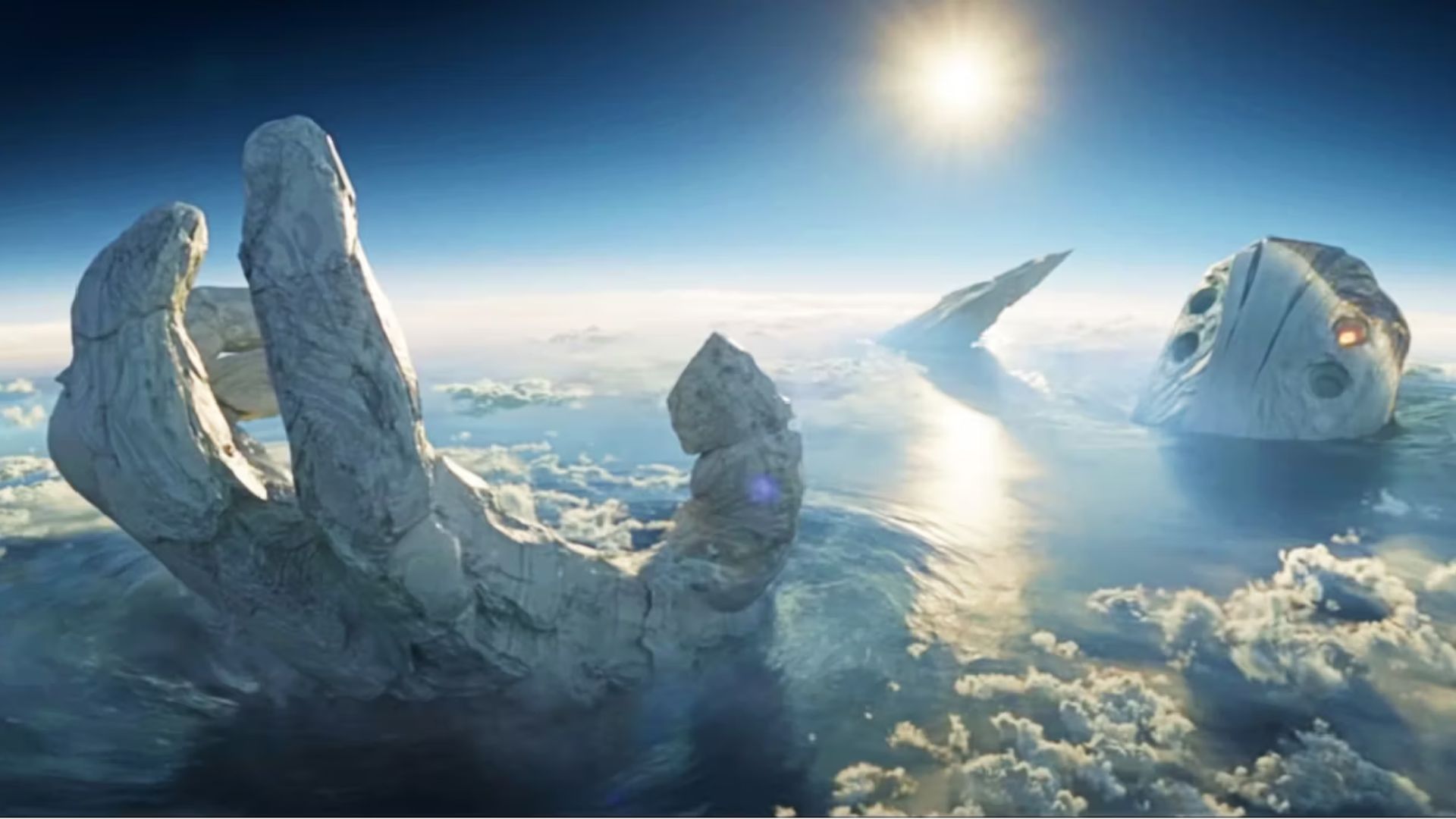 Em "Eternos", o nascimento de um novo Celestial quase provoca a destruição do planeta Terra (Foto: Reprodução/Marvel Studios)