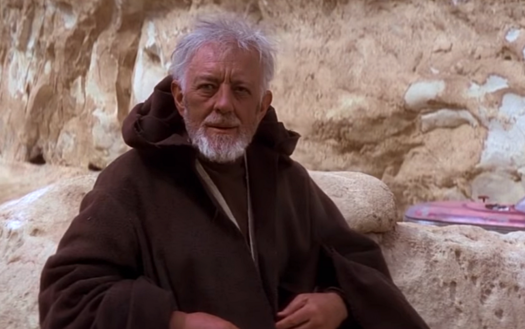 Alec Guinness não pareceu se importar em reclamar de seu personagem, Obi-Wan Kenobi, na franquia "Star Wars" (Foto: Reprodução/Lucasfilm)