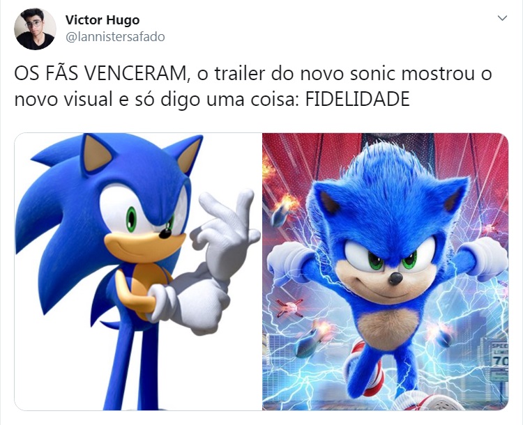 Visual de 'Sonic' vira meme e é criticado nas redes sociais; confira  reações - Portal T5